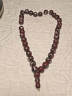 Vintage Chinese Cloisonne Worry Beads Komboloi Prayer Strand Oxblood Red Floral