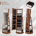 360   Swivel Jewelry Cabinet Full Length Mirror Storage Shelves W built-in Lights