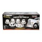 Chrome Hub Cover Axle Kit 1 1 2  Truck Push On Semi Front Rear Set Rounded Tops