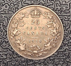 1918 Canada 25 Cents Quarter Silver Coin  nicely Toned Beauty 
