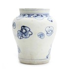 A Very Beautiful fine Korean B w Painted Phoenix Porcelain Jar-19th C