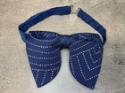 Handmade Oversized Bow Tie Vintage Style 70 s Navy silver Glitter Wedding Gift