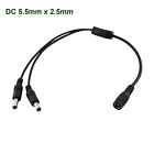 2x Cctv Dc Power Female To 2 Male 5 5mm X 2 5mm Adapter Cable Splitter Led Light
