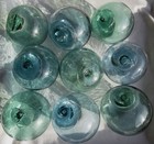 Japanese Glass Floats 3   9  Sky Blue sea Green Mark Bubbles Antique Usa Bz