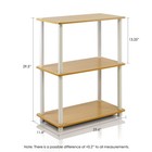 Wood 3-tier Compact Shelf Display Rack In Beech natural