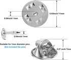 50pcs Metal Locking Pin Backs  Pin Keepers Locking Clasp  Badge Insignia Pin Bac