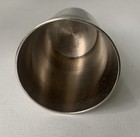 Vintage Silver Plate Metal Mint Julep Cup Tapered Tumbler Art Deco Etched Lines 