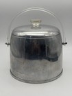 Ice Bucket Atomic Age Retro Kromex Brushed Aluminum 1960s Lucite Handle Mcm
