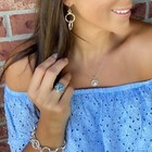 Elegant 925 Sterling Silver Blue Topaz Charms Wedding Engagement Ring Size 8 5