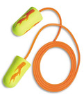 3m E-a-rsoft Yellow Neon Blasts Earplugs 311-1252 Corded poly Bag reg size 200pr