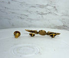 Badge And Lapel Pin Or Tie Tack Goldtone Airlines Wings Green Logo  pc   