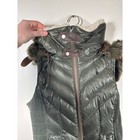 Goode Rider Luxury Down Puffer Vest Sz M Green Down Fill Fur Trim Equestrian