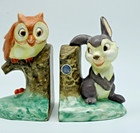 Rare Disney Goebel Hummel Thumper Owl Bookends Crown   Full Bee Dis 37a   37b