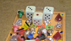 Vintage Display 5c Card Large Dice   Charms  Rings  Plastic Car Etc No  1
