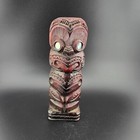 Vintage Wairere Studios Tiki Figurine Auckland New Zealand Maori Paua Shell Eyes