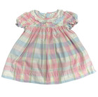 Vtg Chaps Baby Girls Pink Pastel Dress Bloomers Set Spring Summer Euc Size 9 M