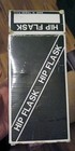 Vintage glass chrome Flask Bottle with Leather Case Barware Taiwan Made  W box 