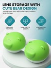3 Pcs Green Bear Contact Lens Case Cute Animal Holder Travel Storage Box