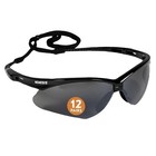 V30 Nemesis Safety Glasses   With Mirror Coating  Smoke Lenses  Black Frame     