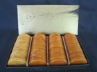 Vintage Lot Of 100 Catalin Bakelite Butterscotch Swirl Poker Chips 1930s in Box