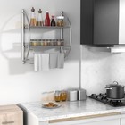 2-tier Wall Mount Shower Organizer Holder Storage Rack Towel Bar Bathroom Home