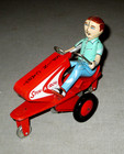 1950 s Spin-cart- Spin-a- Roo-wind Up Tin Toy- Mib- Alps Japan 6 -un-played With