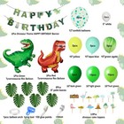 Dinosaur Birthday Party Decorations With Foil Balloons Banner Cake Toppers      