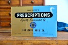 Antique Glass Pharmacy Sign Downtown Drug Co  Prescriptions Medical Doctor Vtg