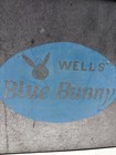 Vintage Wells Blue Bunny Galvanized Metal Milk Box Ice Cream Advertising Tin