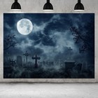 Halloween Horror Full Moon Night Grave Photography Studio Prop Backdrop 7x5 Ft