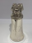Vintage Ram Sheep Head Heavy Metal Silver Plated Stirrup Vessel Goblet Cup 6    T