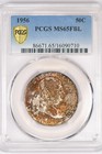 1956 Toned Franklin Half Dollar Pcgs Ms65fbl Toning Silver Coin 50c