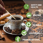Maqihan 1000pcs Sip Stirrers - Bamboo Coffee Stir Sticks Disposable Hot Drink Be