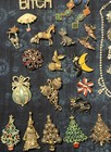 Lot 39 Vintage 1960   s Rhinestone Costume Jewelry Necklaces Brooch Earrings Etc 