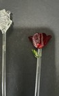 6 Assorted Vntg Glass Swizzle Sticks Stir Cocktail Stirrers Blown Glass Barware