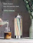 Straw Holder Dispenser 100 Pcs Straws Includ - Clear Glass Drinking M 