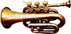 Antique Brass Bugle Student Trumpet Vintage Pocket Horn 3 Valve   Mouthpiece