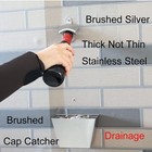 Steel Beer Bottle Opener Wall Mounted With Cap Catcher Drainage Holes Brushed S