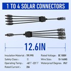 One Pair Solar Panel Y  Branch Cable Connection Adapter Connector Extension Us