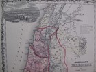 Antique Hand Colored Map Johnson s Palestine Judea Galilee Samaria Gaza Middle E