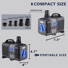 1375gph Submersible Pond Filter Pump - Adjustable Flow Electric For Fish Tank