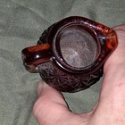 Beautiful Vintage L e  Smith Amberina Mini Creamer With Daisy And Button Pattern