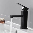 Single Handle Kitchen Bathroom Faucet Sink Basin Mixer Tap Sprayer Black Square