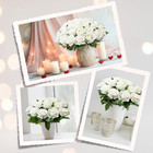 100 Pcs Artificial White Roses Bulk Velvet Silk Fake Flowers Wedding Centerpiece