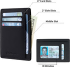 Slim Wallet For Men  Minimalist Front Pocket Rfid Blocking Credit Card Holder
