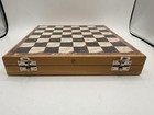 Travel Wooden Marble Chess Set Board Game Soapstone   Marble Hand Carved Pieces