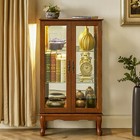 Lighted Curio Cabinet  3-tier Display Cabinet W glass Doors   Adjustable Shelves