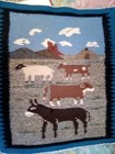 Navajo Pictorial Rug With Donkey Or Mule  Cow  Sheep And Goat