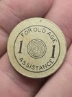 1940s Oklahoma 1 Mill Sales Tax Token For Old Age Assistance Cardboard Coin