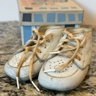 Penney s  200 White Leather Hard Sole Baby Walking Shoes Vintage 1950   s With Box